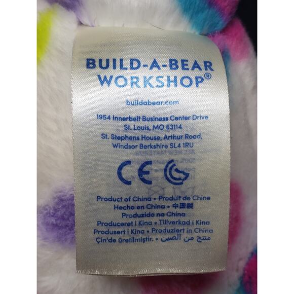 Build A Bear Colorful Peace & Love Triceratops Dinosaur Plush Stuffed Animal - Picture 7 of 9